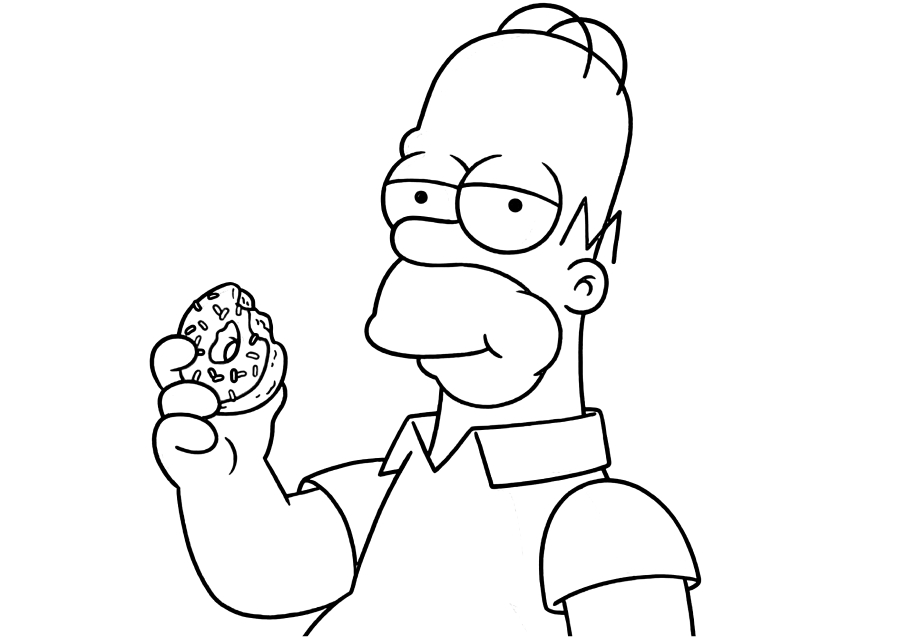 Homer come um grande donut